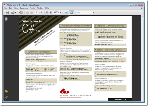 What’s new in C# 4.0 and four ASP.Net MVC posters added to DRP/www.drp ...